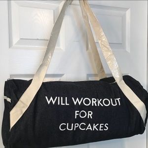 Will Workout for Cupcakes Denim Gym Bag
